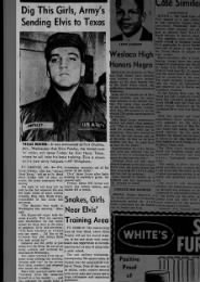 Elvis to be sent to Ft. Hood