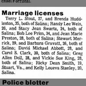 Weis Swartz marriage license