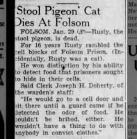 1938 obituary for Rusty, the 