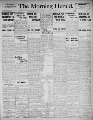 The Morning Herald from Uniontown, Pennsylvania on August 16, 1910 · Page 1