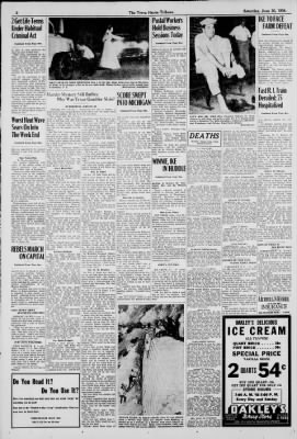 The Terre Haute Tribune From Terre Haute Indiana On June 26 1954