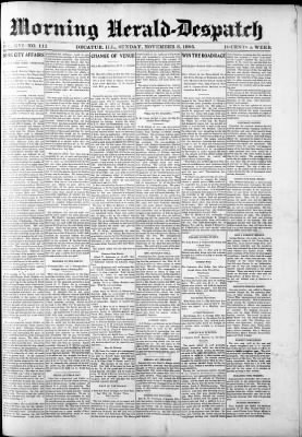 Herald and Review from Decatur, Illinois on November 3, 1895 · Page 1