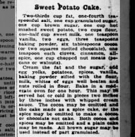 Sweet Potato Cake (1923)