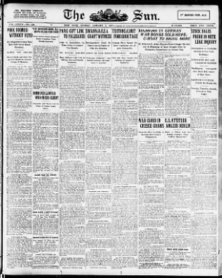 The Sun from New York, New York on January 7, 1917 · Page 1