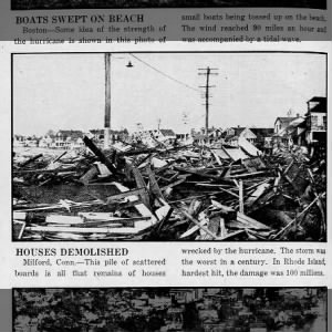 Houses in Connecticut totally destroyed by 1938 hurricane