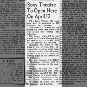 Roxy Theatre reopens