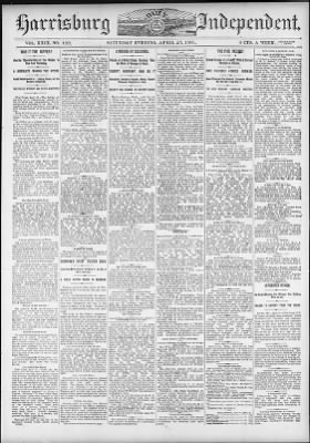 Harrisburg Daily Independent from Harrisburg, Pennsylvania on April 25, 1891 · Page 1
