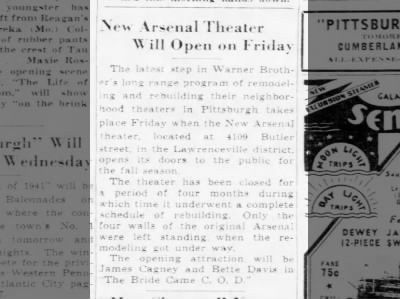 Arsenal theatre reopening