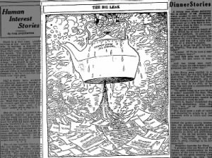 Newspaper political cartoon about the Teapot Dome Scandal published in 1924