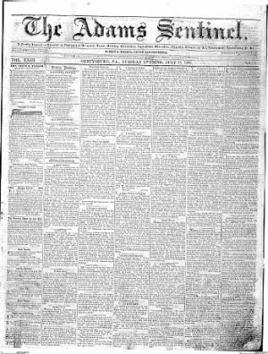 The Adams Sentinel from Gettysburg, Pennsylvania • Page 1