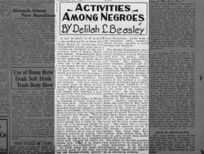 ACTIVITIES AMONG NEGROES
BY DELILAH L. BEASLEY