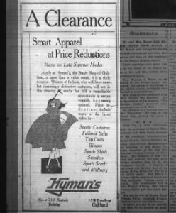 Hyman's -- clearance sale