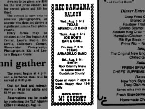 Red Bandana Saloon, McQueeney - Texas Armadillo Band