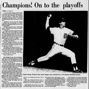 Wed 9/19/84: Lemon post-clinch quote
